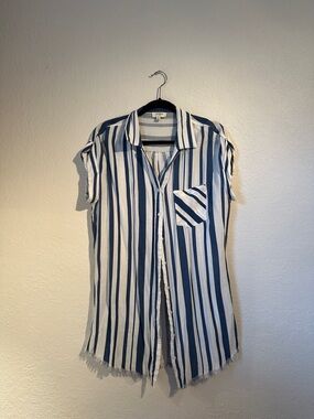 UMGEE Blue and White Striped Swim Cover Up